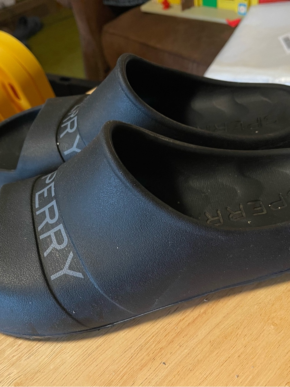 Sperry Men's Black Slide Sandals Slip On Comfort Logo Size 11 EU 45